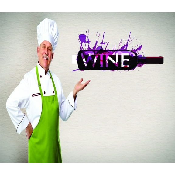Do It Yourself Wall Decal Sticker Colorful Wine Bottle Design 20x30"
