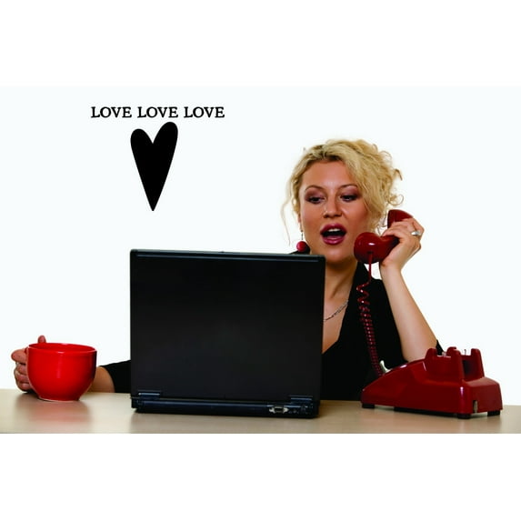 Do It Yourself Wall Decal Sticker Custom Designs Love Love Love Design 16x16"