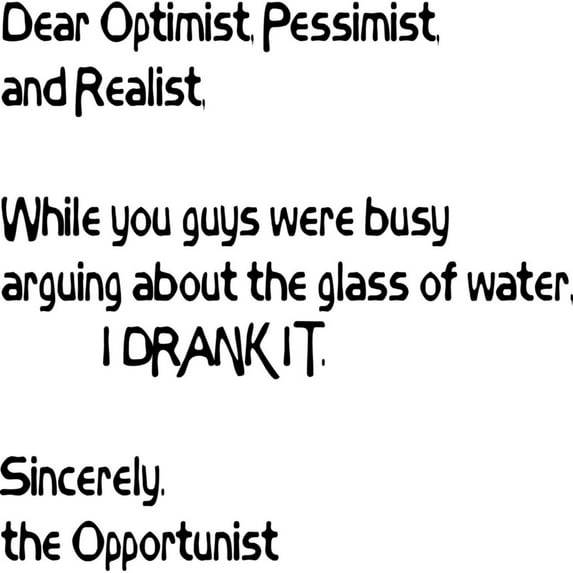 Do It Yourself Wall Decal Sticker Dear Optimist, Pessimist Realist Quote – Funny / Humor 18x18"