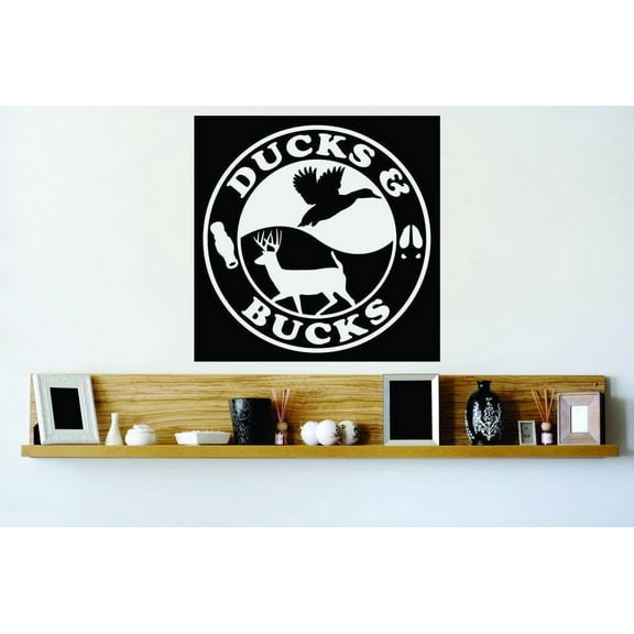 Do It Yourself Wall Decal Sticker Ducks And Bucks Huner Quote Hunting Decor Mural 18x18"