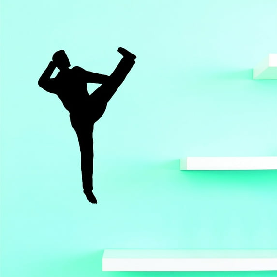Do It Yourself Wall Decal Sticker Karate Kicking Mma Team Sports Girl Boy Kids 20x40"