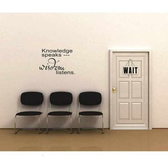 Do It Yourself Wall Decal Sticker Knowledge Speaks Wisdom Listens Life Quote Home Design 18x18"