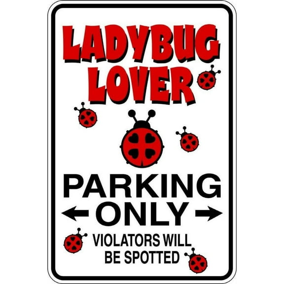Custom Wall Decal Ladybug Lover 9"X18" - Parking Signs - Picture Art - Peel & Stick Vinyl Wall Decal Sticker