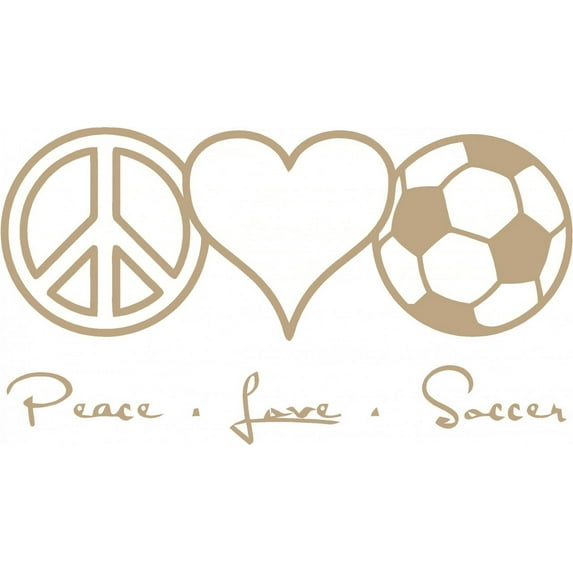 Do It Yourself Wall Decal Sticker Living Room Art Peace Love Soccer 8x16"