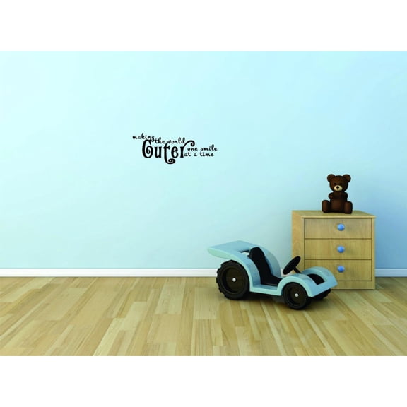 Do It Yourself Wall Decal Sticker Making The World Cuter One Smile At A Time. Baby Boy Teen Bedroom Quote Home Decor 16x40"