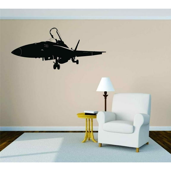 Do It Yourself Wall Decal Sticker Military Aircraft War Fighter Plane Bedroom Decoration Kids Boy Girl Teen Dorm Room Children 60x30