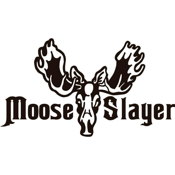 Do It Yourself Wall Decal Sticker Moose Slayer Moose Head Image Animal Hunting Hunter Man Gun 16x32"