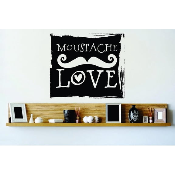 Do It Yourself Wall Decal Sticker Mustache Love Decor Mural 20x20"