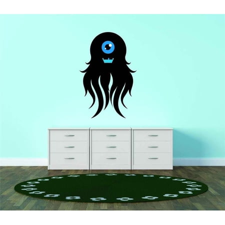 Do It Yourself Wall Decal Sticker Oneeyed Monster Hairy Bedroom Decoration Kids Boy Girl Teen Dorm Room Children 13x30