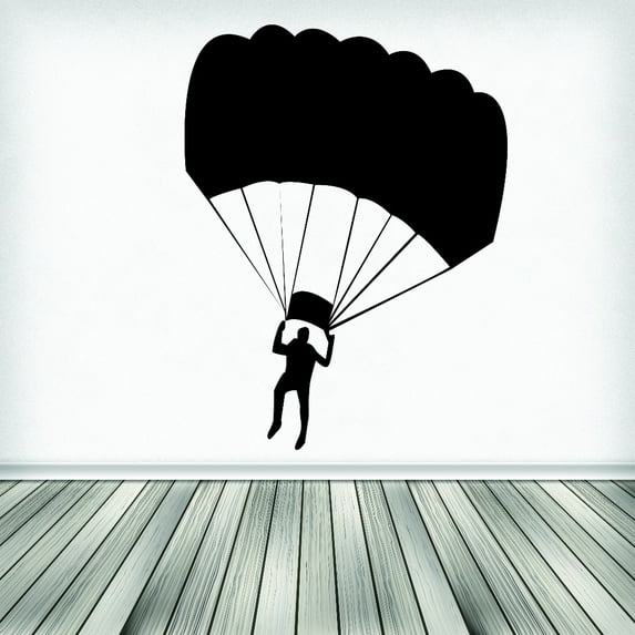 Do It Yourself Wall Decal Sticker Parachute Jumping Man Sky Diving 20x30"