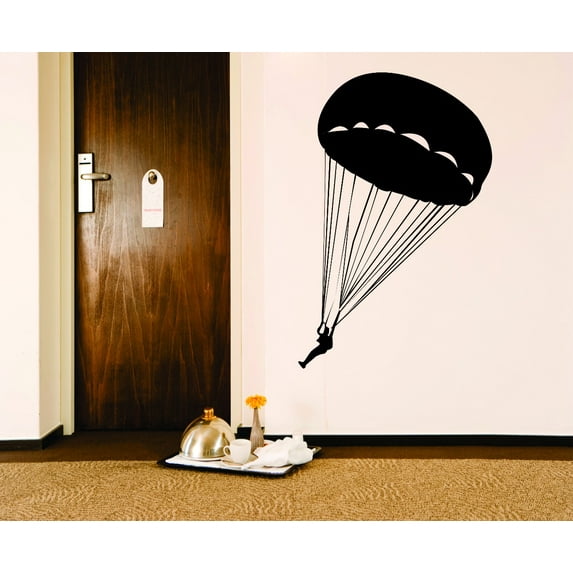 Do It Yourself Wall Decal Sticker Parachute Jumping Man Sky Diving 20x30"