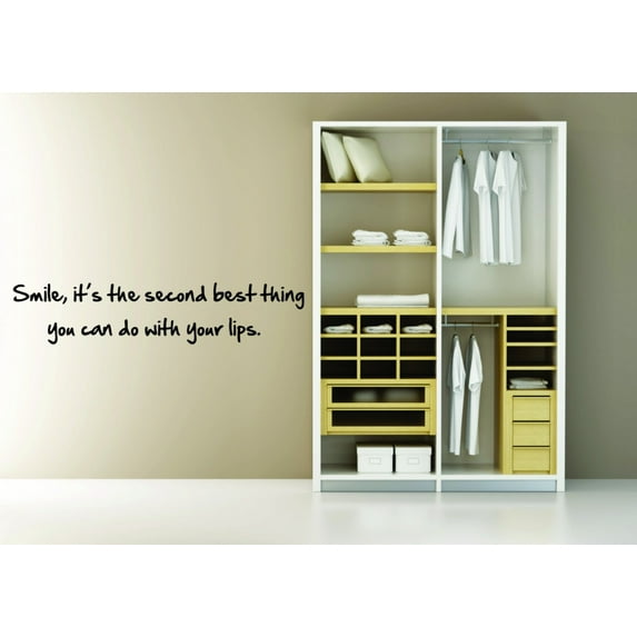 Do It Yourself Wall Decal Sticker Smile, Its The Second Best Thing You Can Do With Your Lips Living Room 4x16"