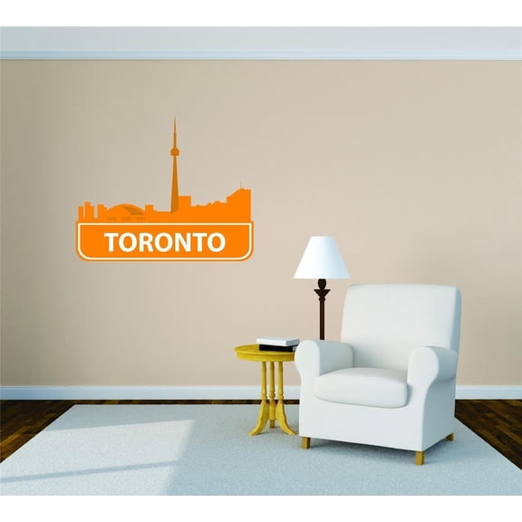 Do It Yourself Wall Decal Sticker Toronto Canada United States Major City Geographical Map Landmark 20x20