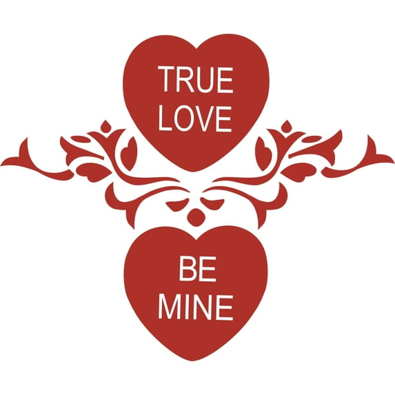 Do It Yourself Wall Decal Sticker True Love Be Mine Heart Design Kids Girl Bedroom 16x20"