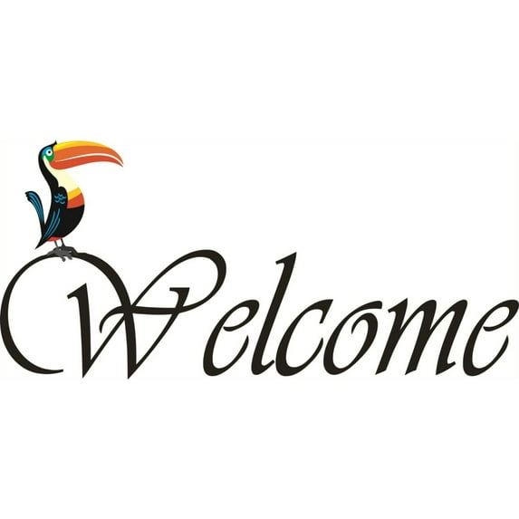 Do It Yourself Wall Decal Sticker Welcome Sign With A Toucan 8x20"