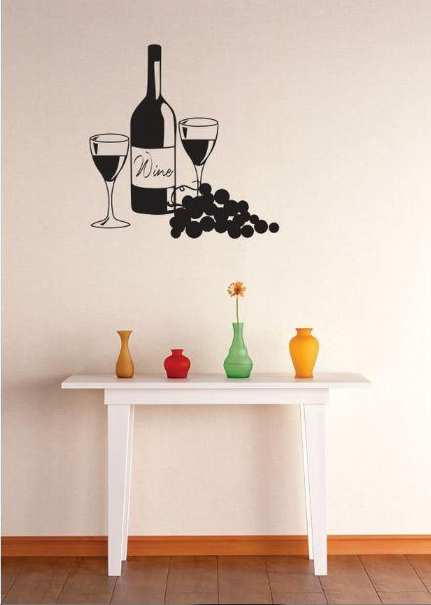 Do It Yourself Wall Decal Sticker Wine Glasses Image Bedroom Bathroom  Living Room Mural 16 X16" - Walmart.com