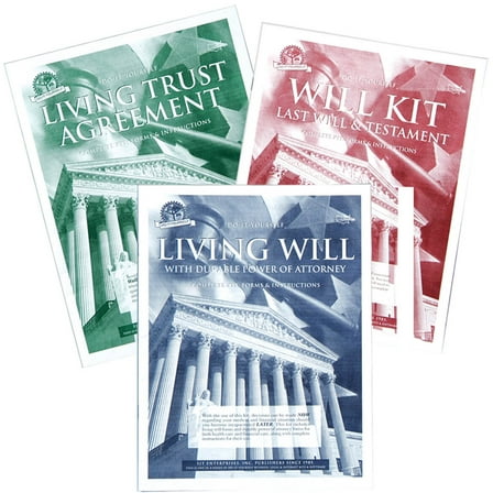 Do-It-Yourself Will Kit - Includes Last Will & Testament, Living Will and Living Trust Booklets