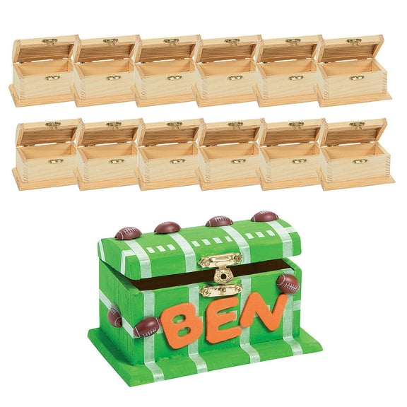 Do It Yourself Wood Treasure Boxes - Craft Kits - 12 Pieces