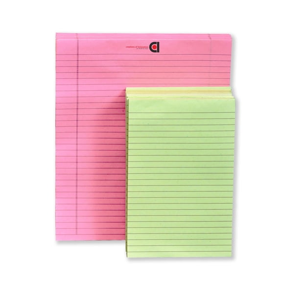 Do List Notepad Tear-Off Pad, Ruled 10.5x8.5 Pink, Pack Of 6 & 5 X 8 Green, Pack Of 12 Inch 50