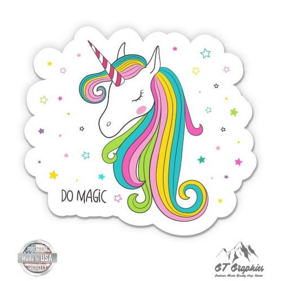 Do Magic Unicorn - 3" Vinyl Sticker - For Car Laptop I-Pad Phone Helmet Hard Hat - Waterproof Decal