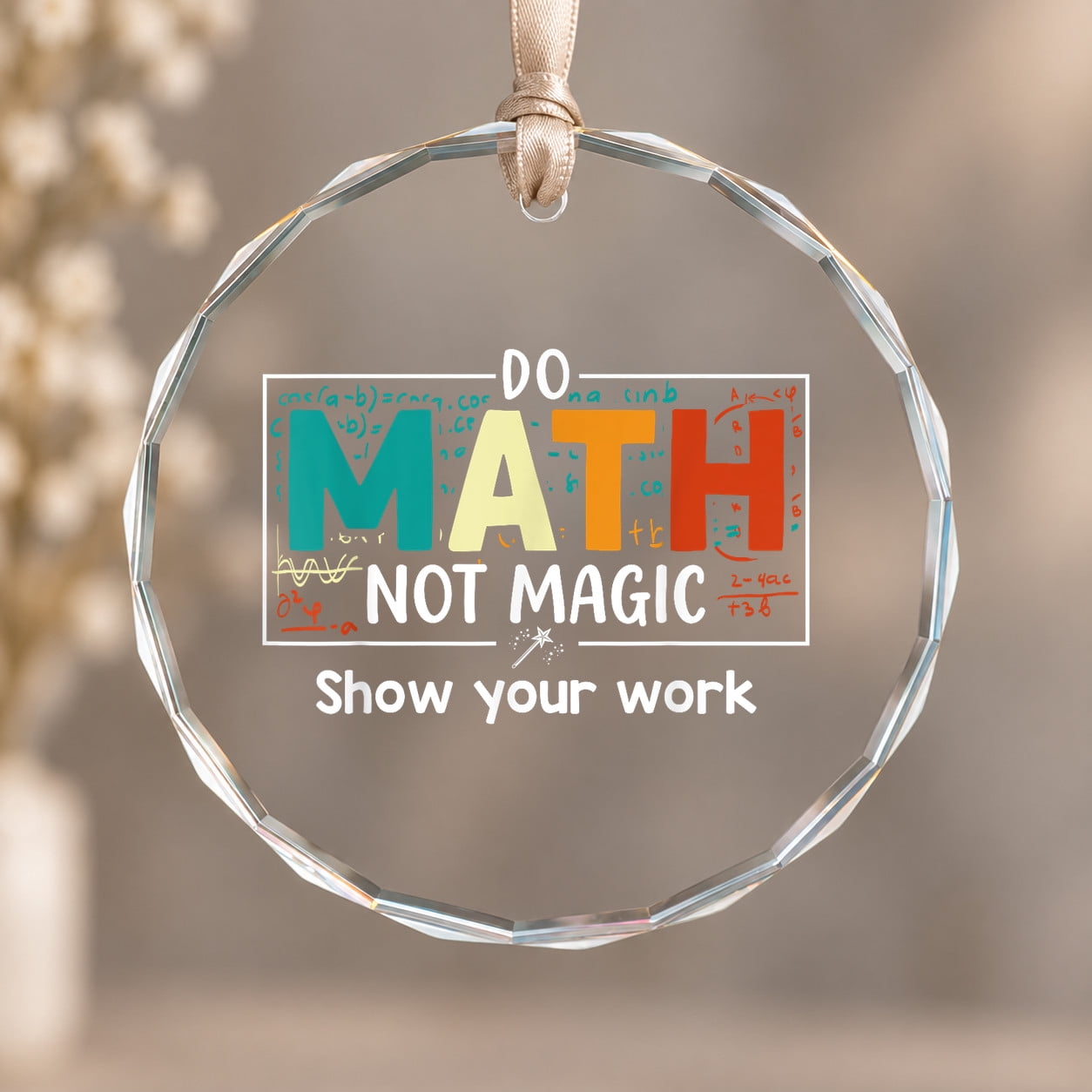 Math Symbol For Not Do Math Not Magic Math Teacher Back To School Vintage Ornament, Shelf ...