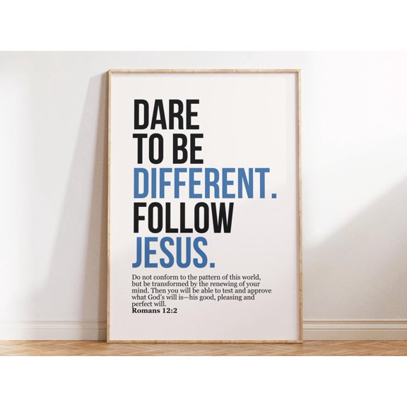Do Not Be Conformed To Pattern of World Romans 12 2 Trendy Christian Church Decor, Unframed Canvas 16x20in