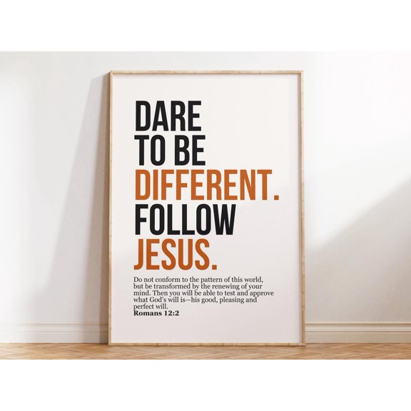 Do Not Be Conformed To The Pattern of World Romans 12 2 Trendy Christian Church Decor, Unframed Canvas 8x10in