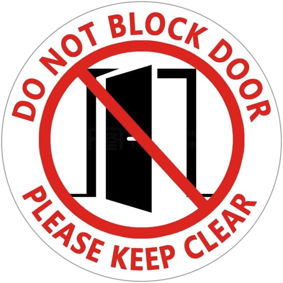 Do Not Block Door Floor Decal, Keep Clear Sign Stickers Caution Warning Safety Sticker