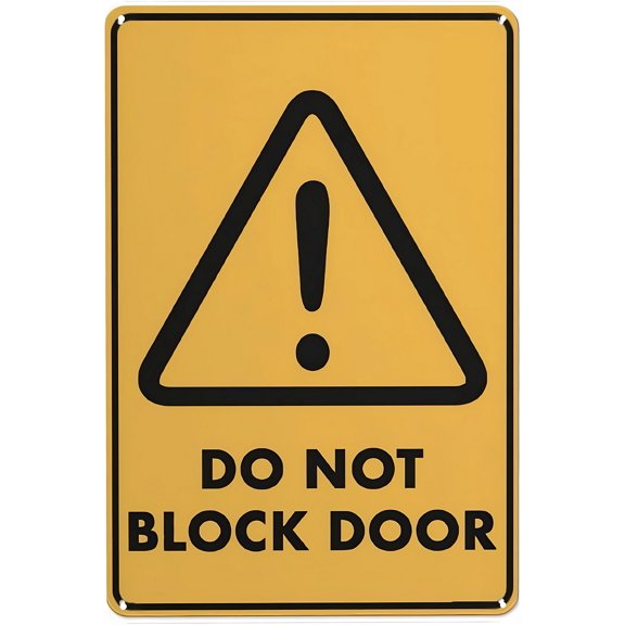 Do Not Block Door Sign - 8"x12" Vintage Metal Warning Sign, Access Safety Decor for Home Farm Bar Coffee Shop Club Office Building Indoor Outdoor