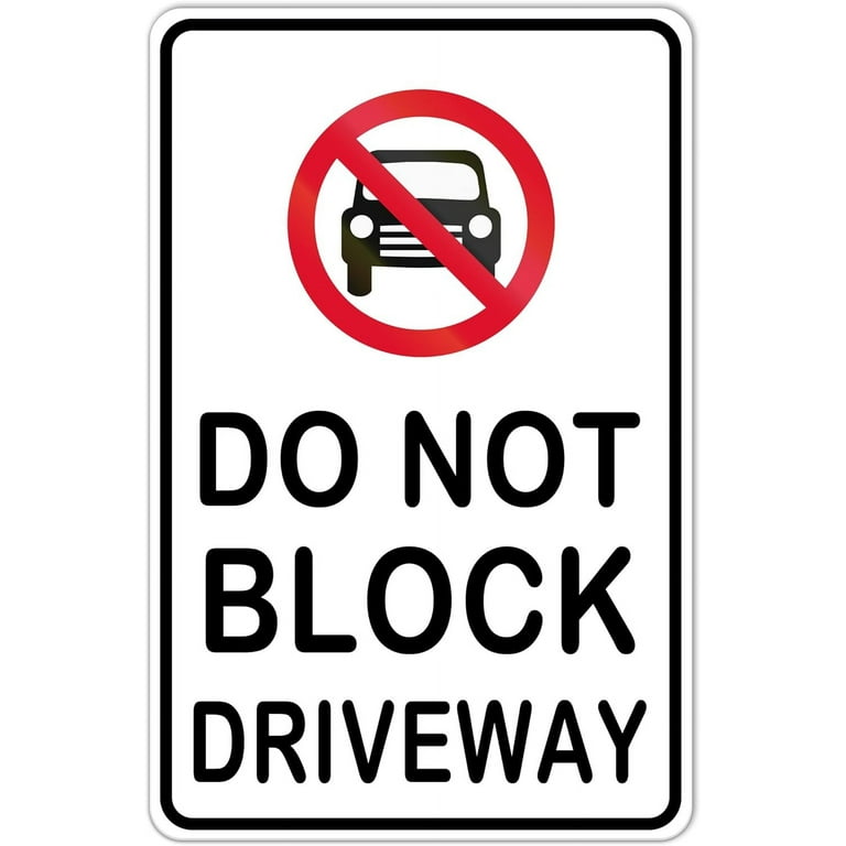 Do Not Block Driveway Metal Tin Sign Crossing Sign Outdoor Use for 