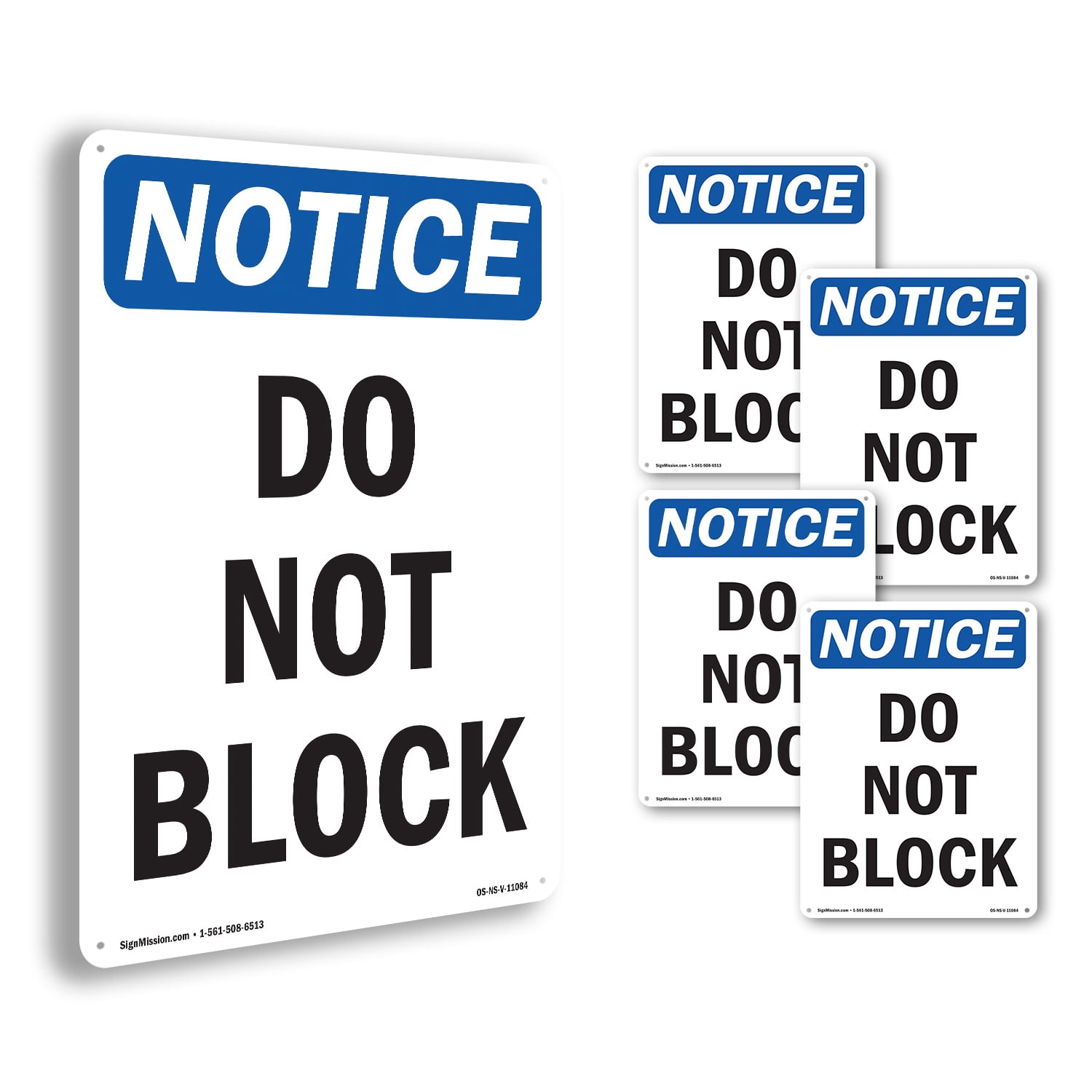 Do Not Block OSHA Notice Rigid Plastic Sign 24 Inch x 18 Inch - 5 Pack ...