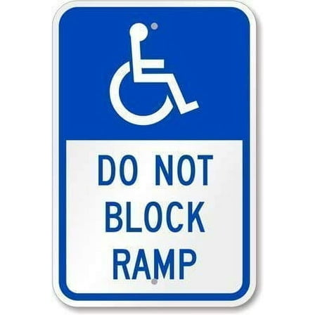Do Not Block Ramp (with Graphic) Sign Warning Sign Metal Sign Durable Indoor and Outdoor Signs-Safety Sign., Size: 8 x 12 inch