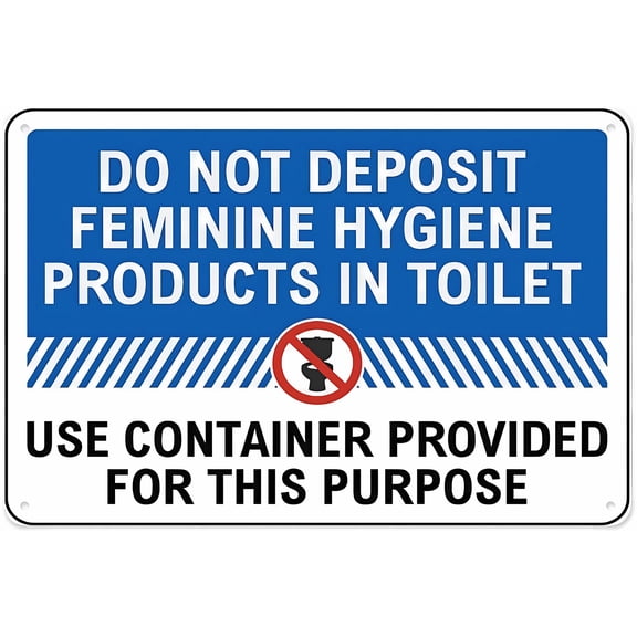 Do Not Deposit Feminine Hygiene Toilet Tin Sign - 12×8 Inches, Vintage Metal Warning Decor, Home Farm Bar Coffee Shop Club Wall Decor