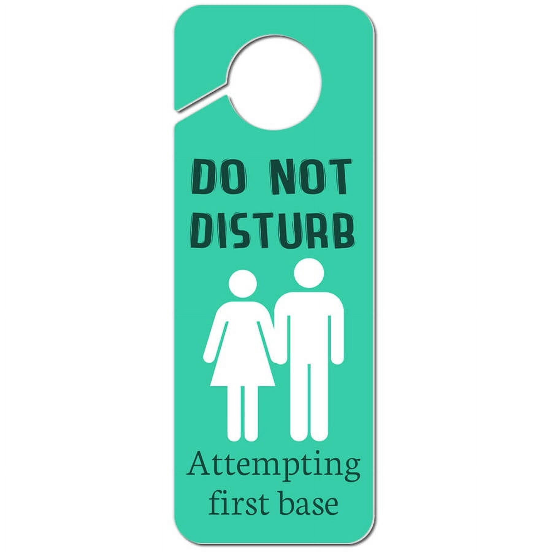 Do Not Disturb Attempting First Base Plastic Door Knob Hanger Sign ...