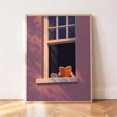 Do Not Disturb Cat Paws Window Poster, Mauve Minimalist Sunset, Nature ...