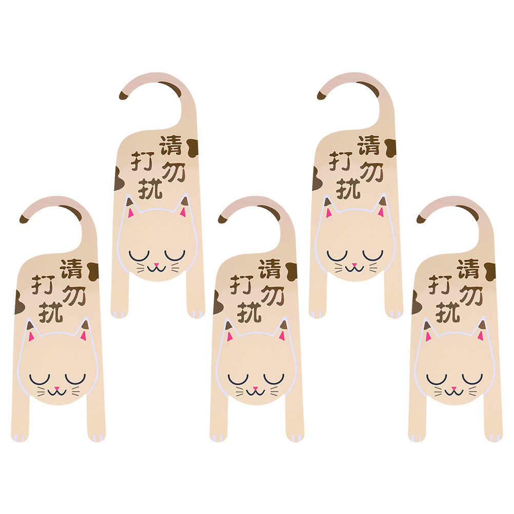 Do Not Disturb Door Hanger 5pcs Cat Privacy Sign Please Knock Sign in