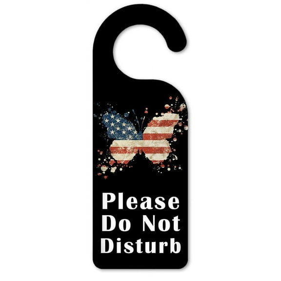 Do Not Disturb Door Knob Hanger Sign - American Butterfly