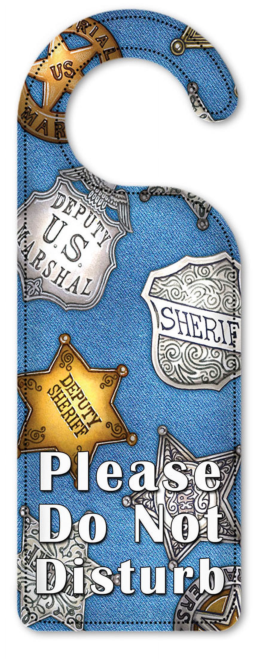 Do Not Disturb Door Knob Hanger Sign - Badges (denim) - Image by Dan ...