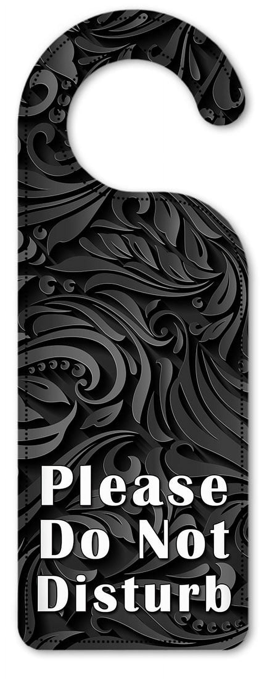 Do Not Disturb Door Knob Hanger Sign - Black Floral - Walmart.com