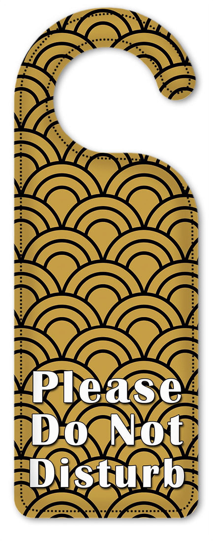 Do Not Disturb Door Knob Hanger Sign - Black & Gold Half Circles ...