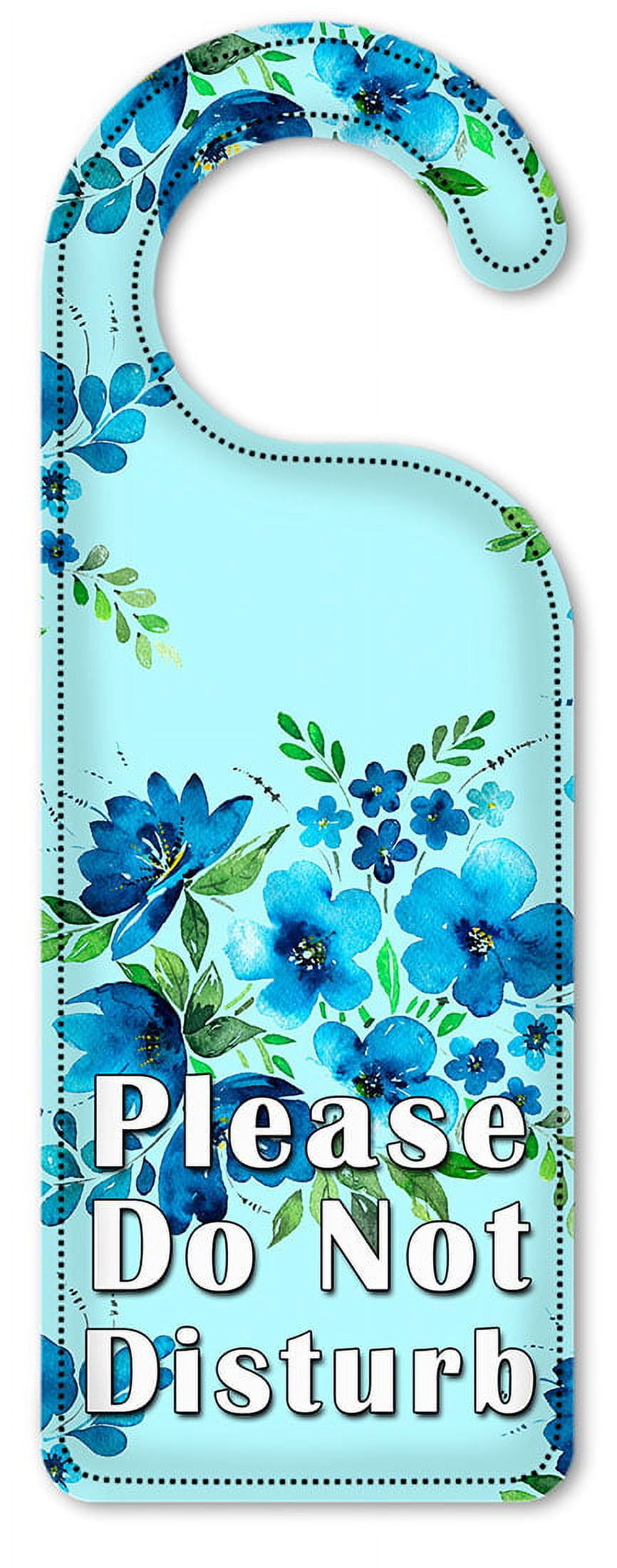 Do Not Disturb Door Knob Hanger Sign Blue Flower Toss