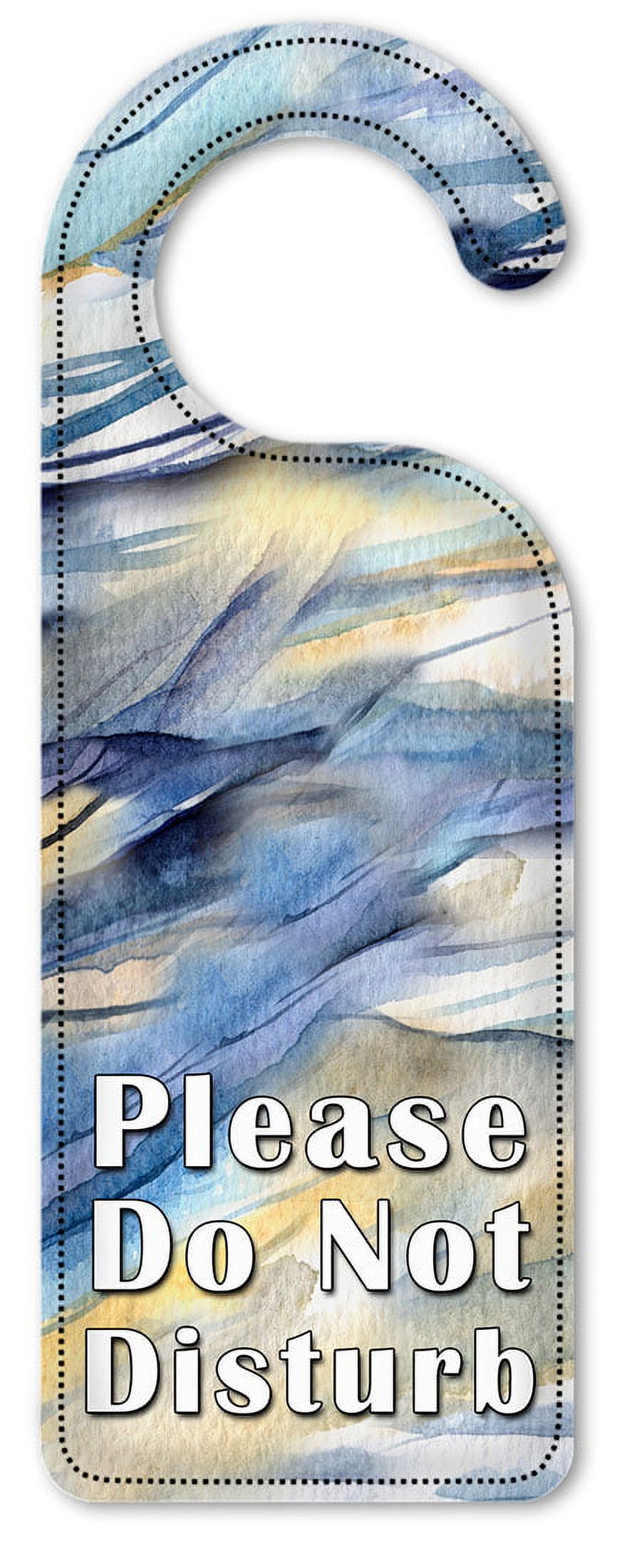 Do Not Disturb Door Knob Hanger Sign - Blue & Tan Watercolor - Walmart.com