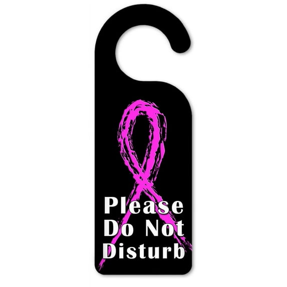 Do Not Disturb Door Knob Hanger Sign - Breast Cancer Awareness - Pink Logo