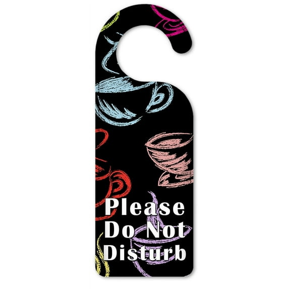 Do Not Disturb Door Knob Hanger Sign - Coffee Cups