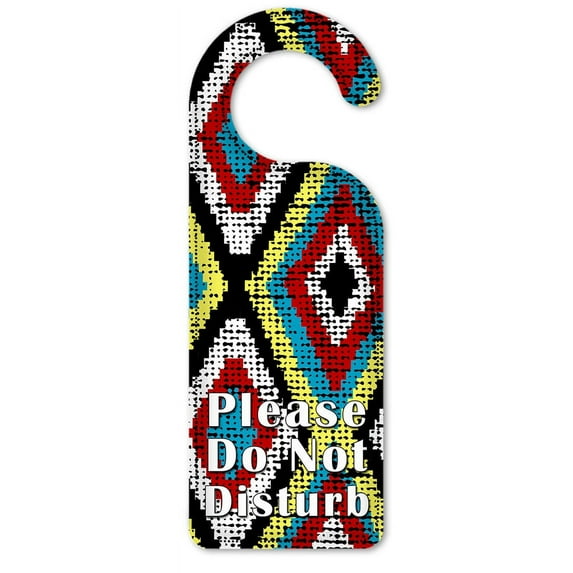 Do Not Disturb Door Knob Hanger Sign - Colorful Diamonds