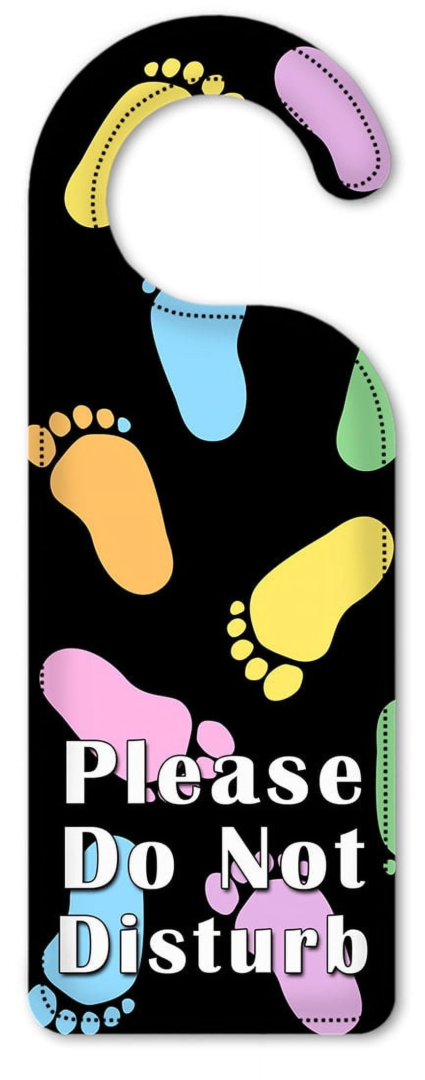 Do Not Disturb Door Knob Hanger Sign Colorful Foot Print Toss
