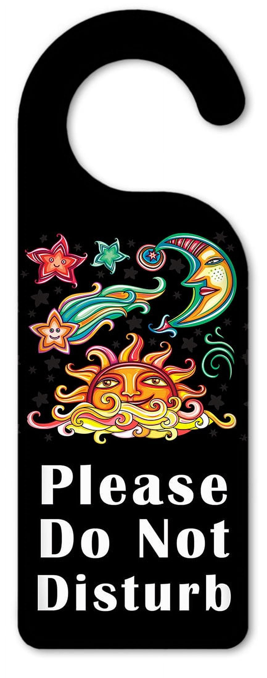 Do Not Disturb Door Knob Hanger Sign - Colorful Sun, Stars & Moon ...