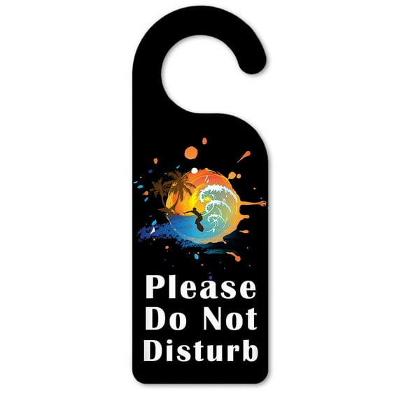Do Not Disturb Door Knob Hanger Sign - Colorful Surfing