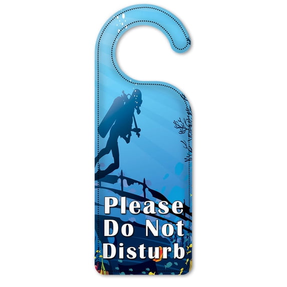 Do Not Disturb Door Knob Hanger Sign - Coral Reef & Diver