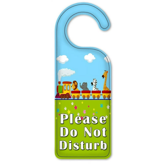 Do Not Disturb Door Knob Hanger Sign - Cute Animal Train